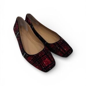 INC International Concepts Red and Black Plaid Flats